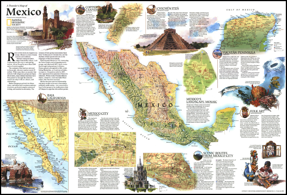 ［美国国家地理］North America - A Traveller\'s Map of Mexico (1994).jpg