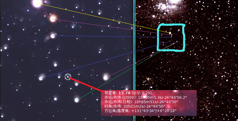 楼主的 m8  用Stellarium0.10.61 放大后