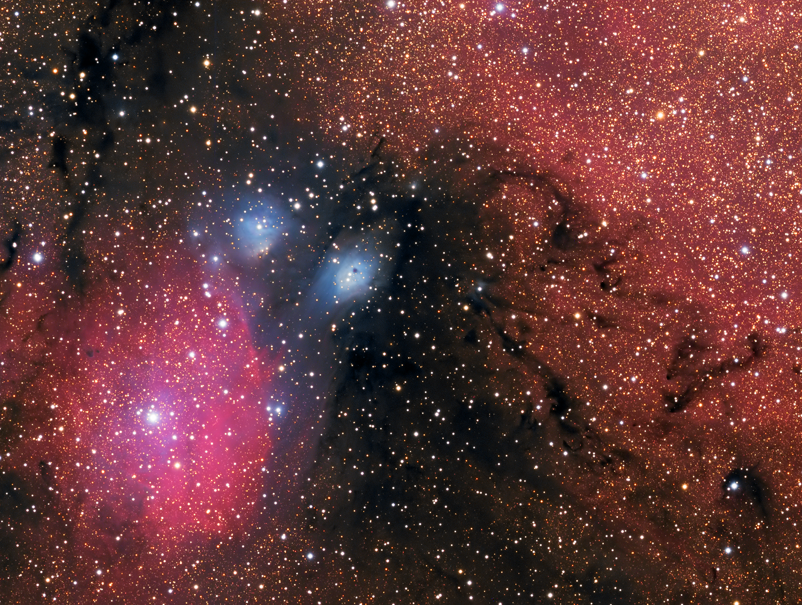 NGC6589及NGC6590 人马座的反射星云