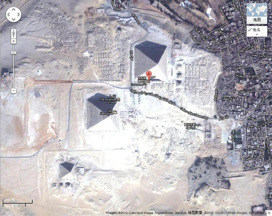 埃及大金字塔卫星地图
