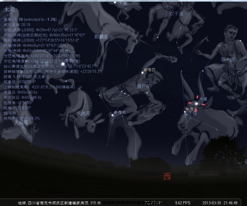 2013年3月30日木星夜空位置图参考（地点：四川南充）.jpg