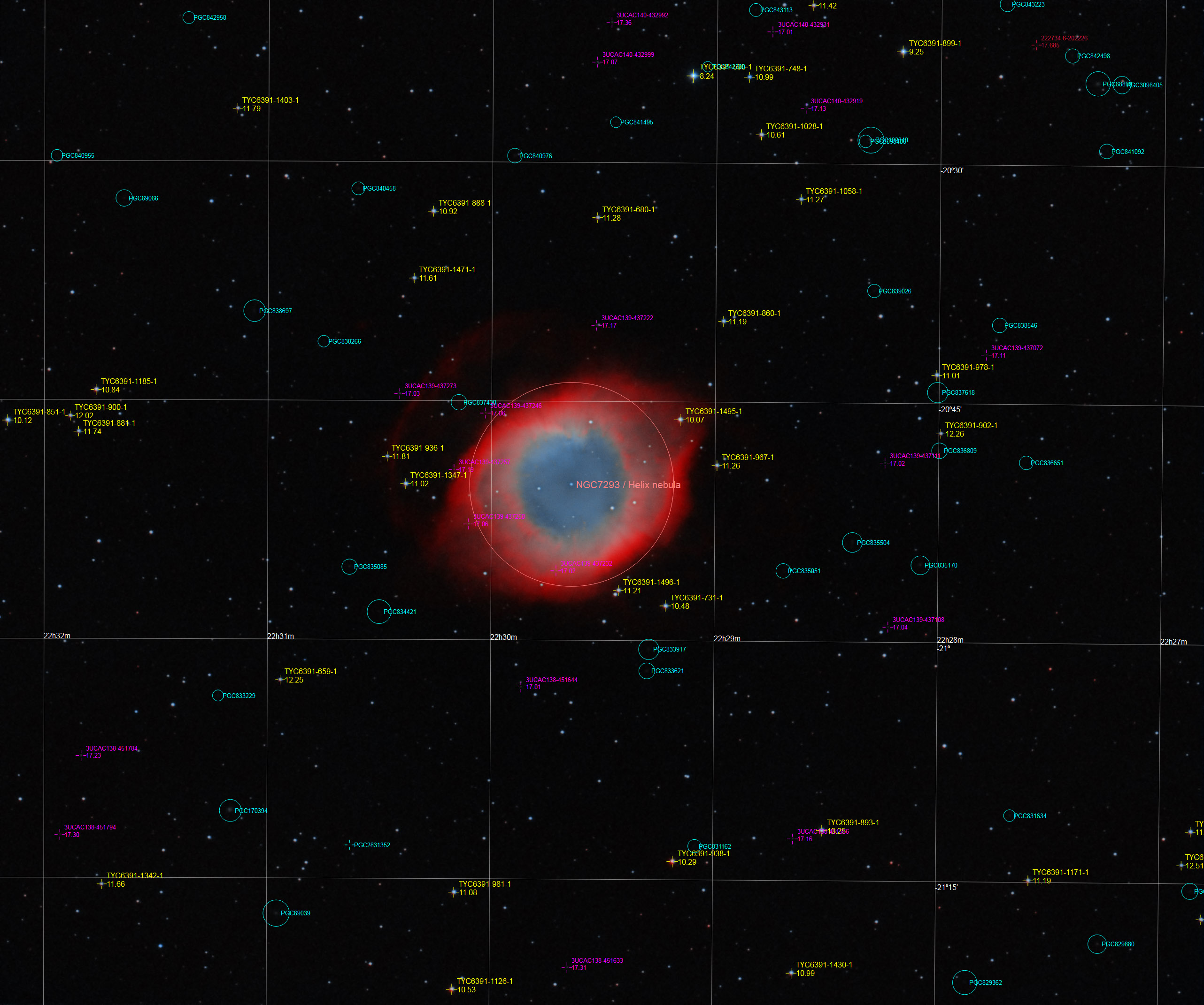 QHY22拍摄的上帝之眼NGC7293螺旋星云