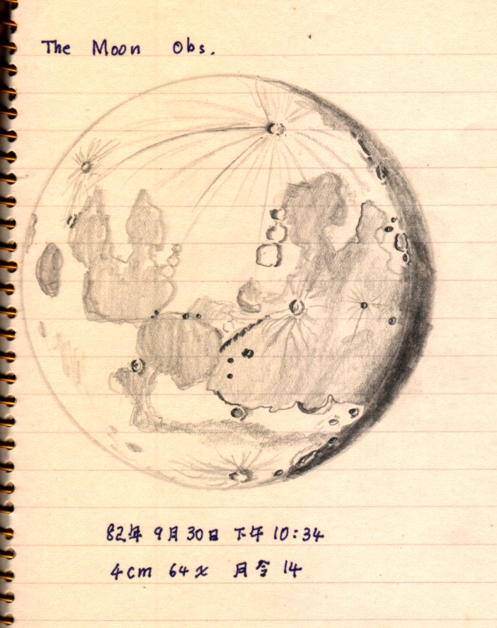82年9月30日的月亮觀察