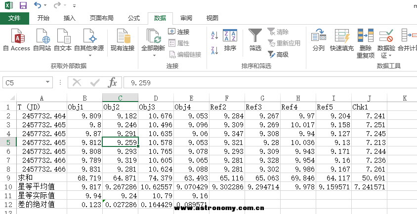 和实际星等的比较