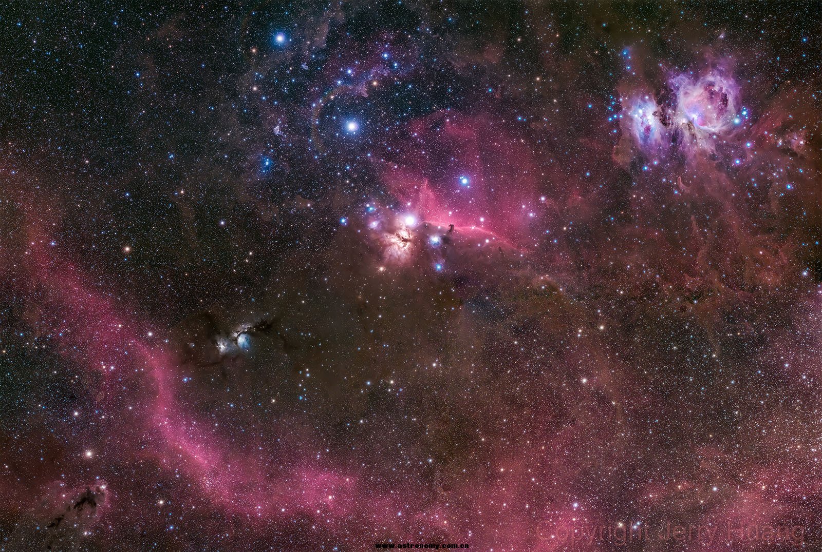 Orion Belt Nebula ( 2x2 mosaic )