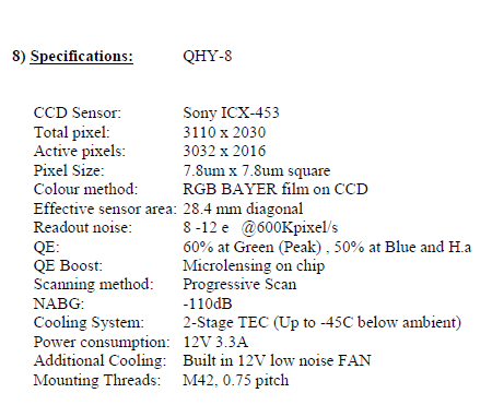 QHY8参数