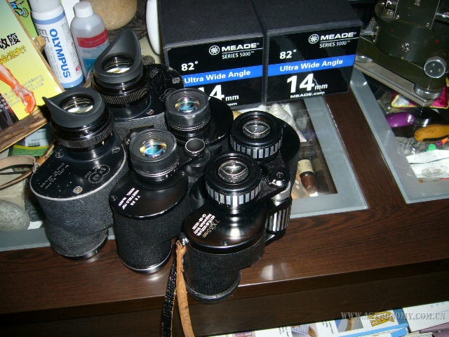 Sard MK43 6x42(72度)和Pentax7x35 ( 77度)以及Sears 7x35 (88度)