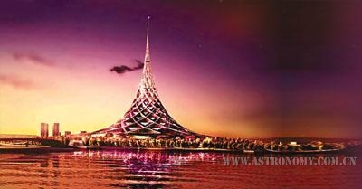 “水晶岛”拟建于莫斯科市内一个半岛上，距离市中心约8公里
