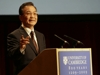 温家宝在剑桥大学发表演讲