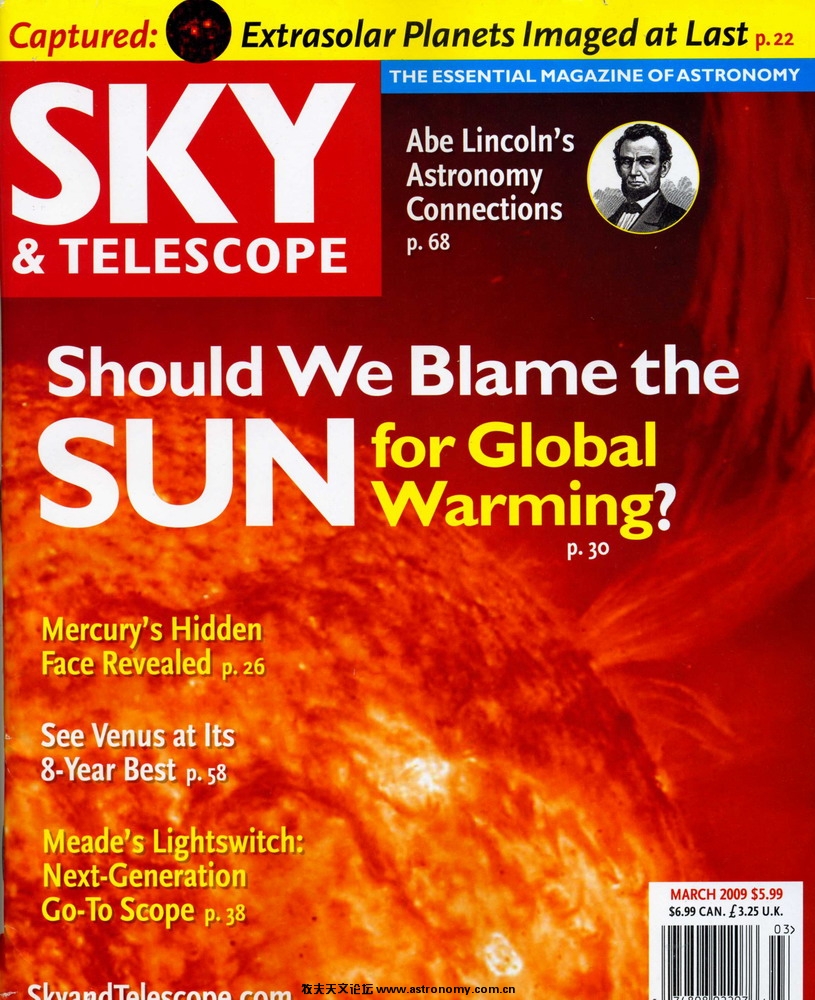2009年3月号国际天文年美国<<天空和望远镜>>杂志封面