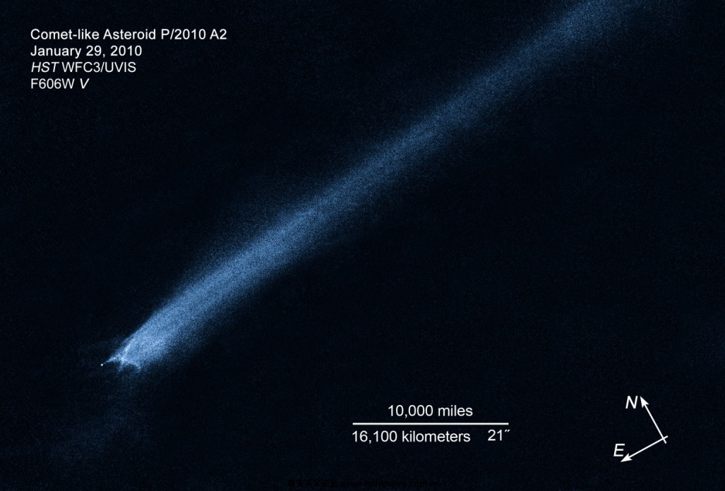 suspected asteroid collision leaves odd x-pattern