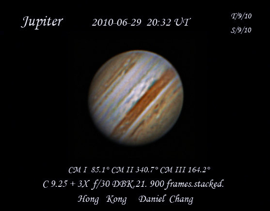 Jupiter 20100629 20:32UT