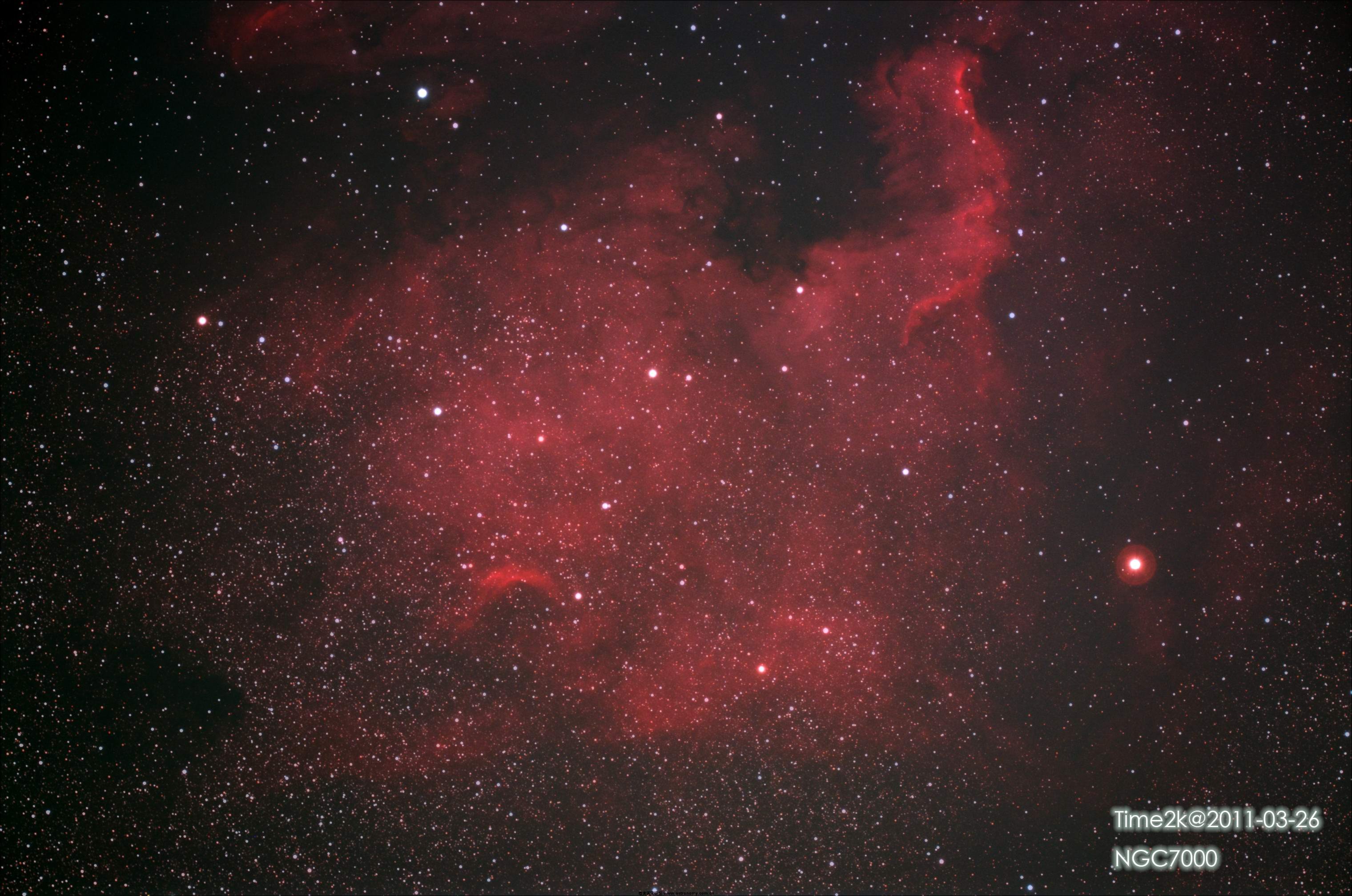 qhy8l开光拍摄ngc7000北美洲星云,ngc6888弯月星云