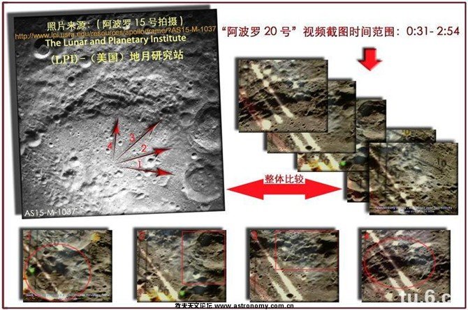 视频着路地点同实际环形山对比