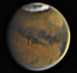 [酷图] 用webcam拍摄到的火星照片制作出的火星自转动画.