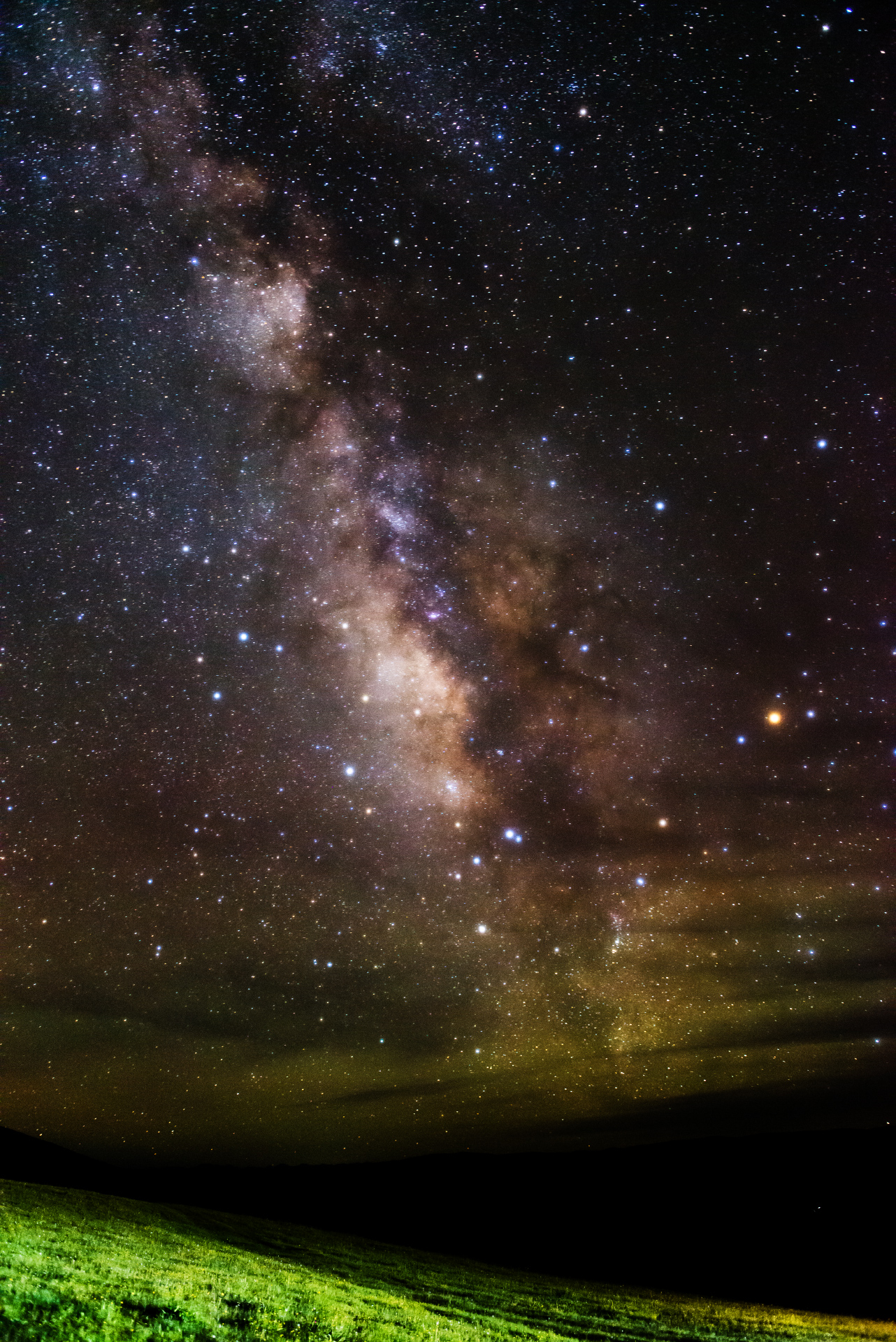 川西阿坝高原上的壮美银河,全部单张照,摄于7月11日夜里
