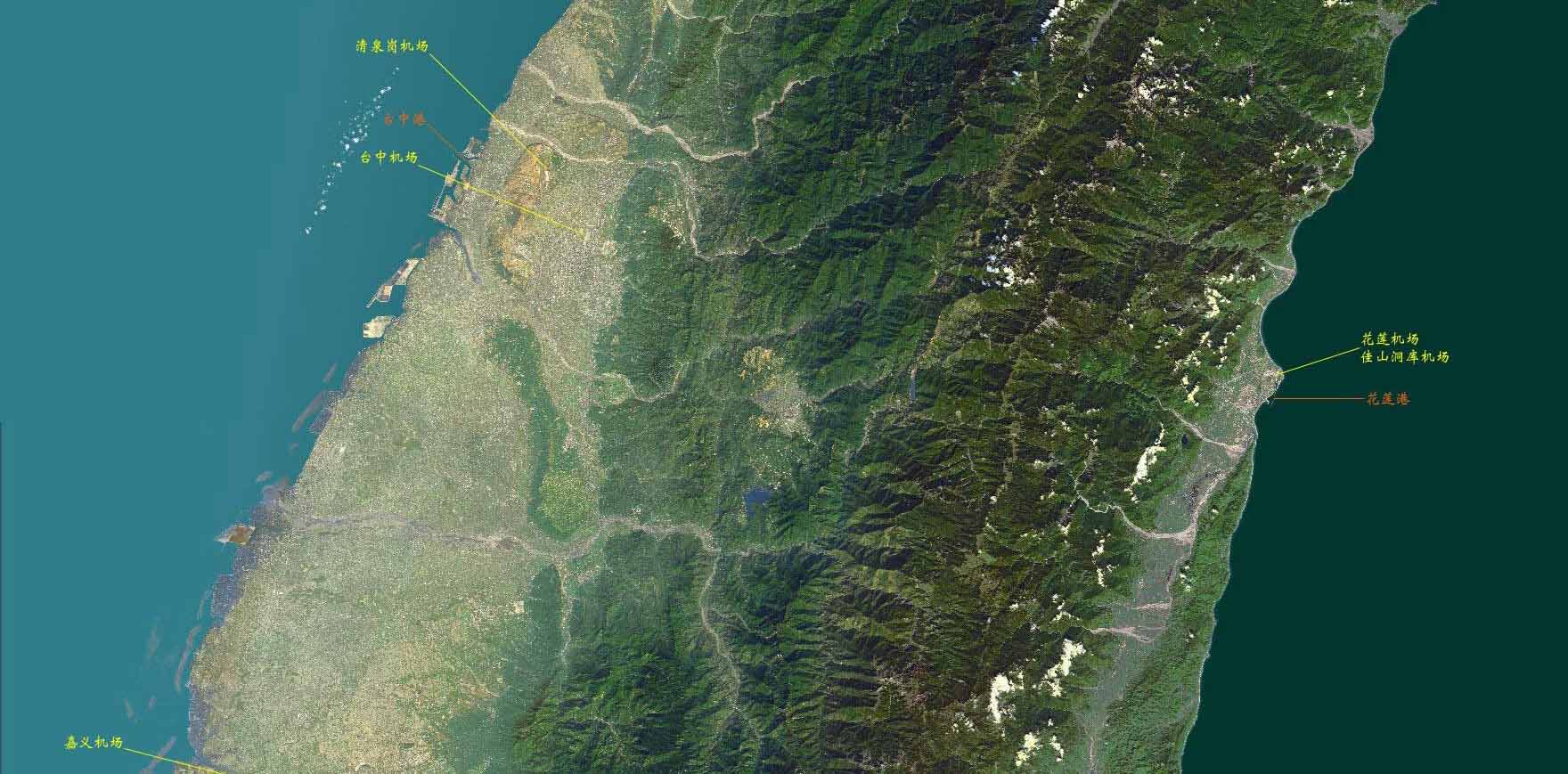 台湾岛 卫星影像图片